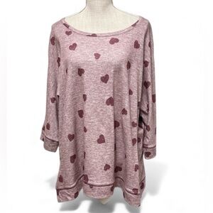 Cha Cha Ventw Heart Patterned Pink Women's Top